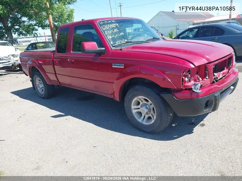 2008 Ford Ranger Sport/Xl/Xlt VIN: 1FTYR44U38PA10585 Lot: 12641819x