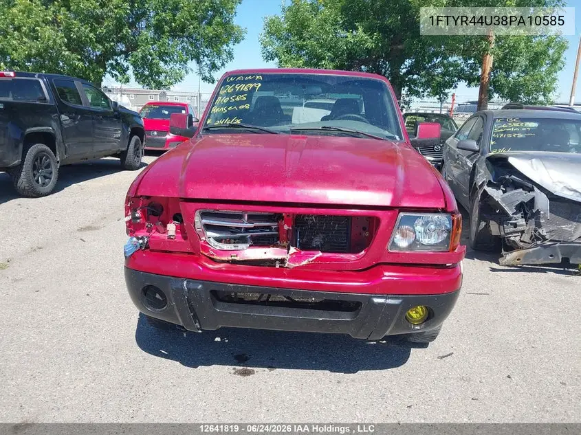 2008 Ford Ranger Sport/Xl/Xlt VIN: 1FTYR44U38PA10585 Lot: 12641819x
