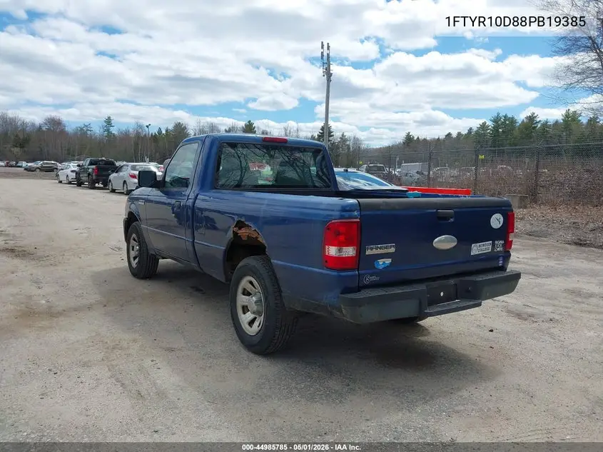 2008 Ford Ranger Xl/Xlt VIN: 1FTYR10D88PB19385 Lot: 44985785