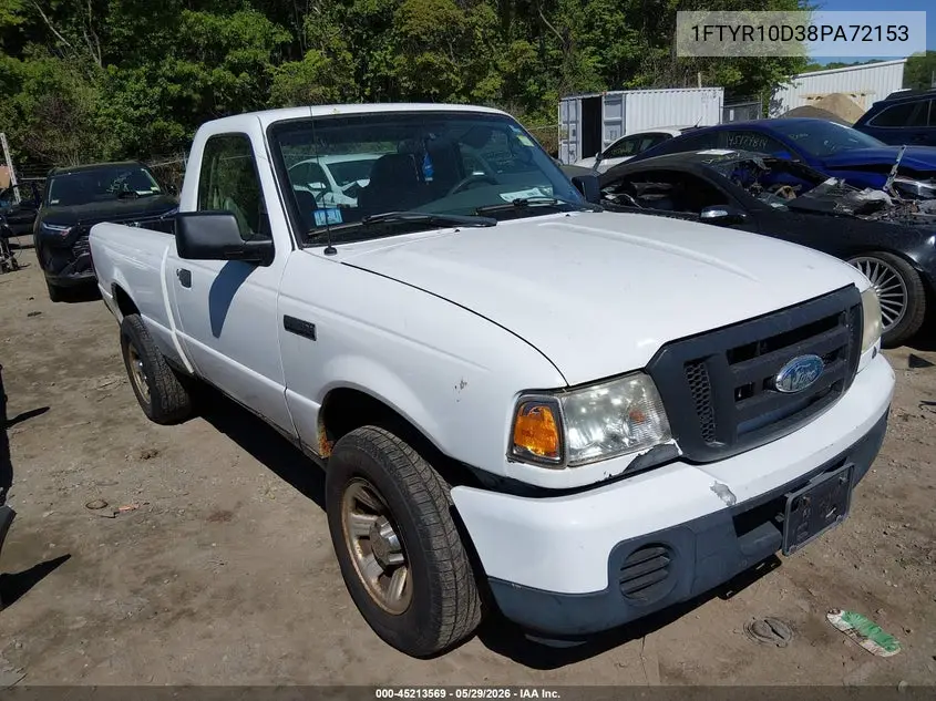 2008 Ford Ranger Xl/Xlt VIN: 1FTYR10D38PA72153 Lot: 45213569