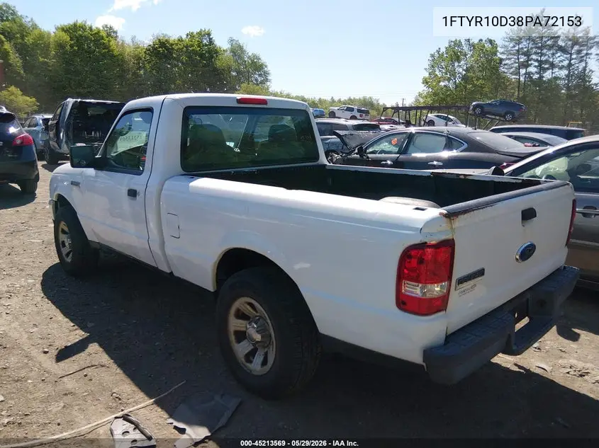 2008 Ford Ranger Xl/Xlt VIN: 1FTYR10D38PA72153 Lot: 45213569
