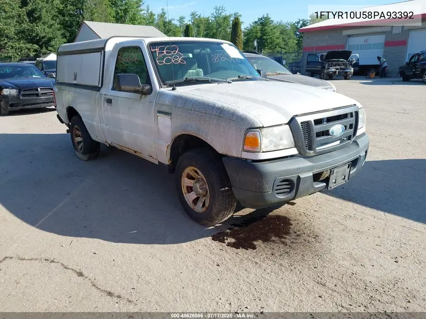 2008 Ford Ranger Xl VIN: 1FTYR10U58PA93392 Lot: 45626086