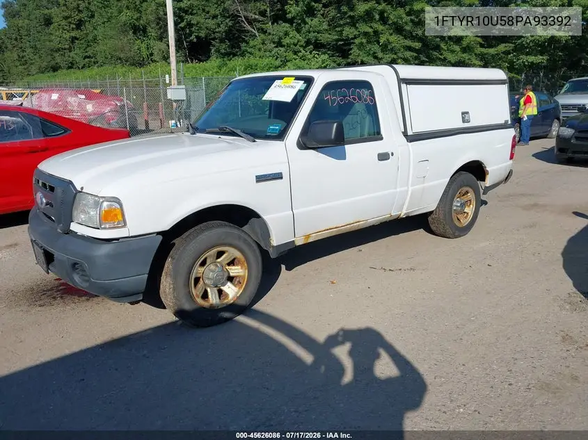 2008 Ford Ranger Xl VIN: 1FTYR10U58PA93392 Lot: 45626086