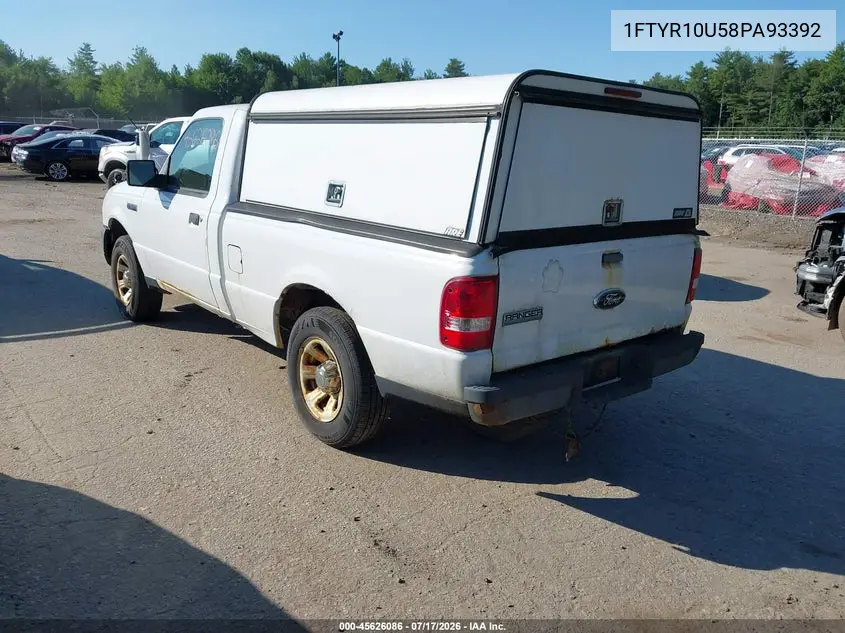2008 Ford Ranger Xl VIN: 1FTYR10U58PA93392 Lot: 45626086