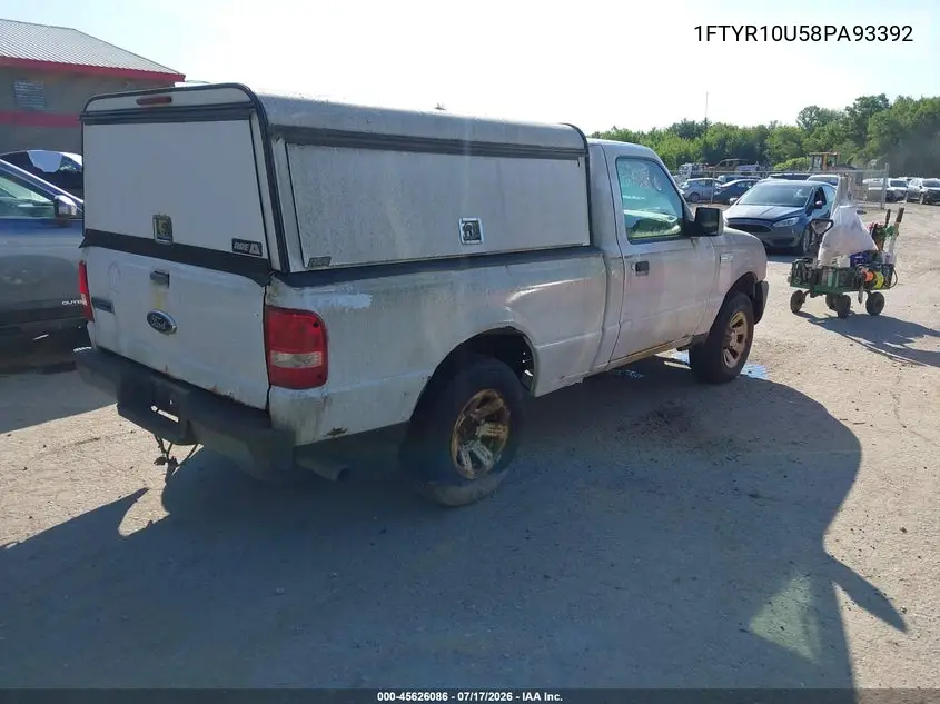 2008 Ford Ranger Xl VIN: 1FTYR10U58PA93392 Lot: 45626086