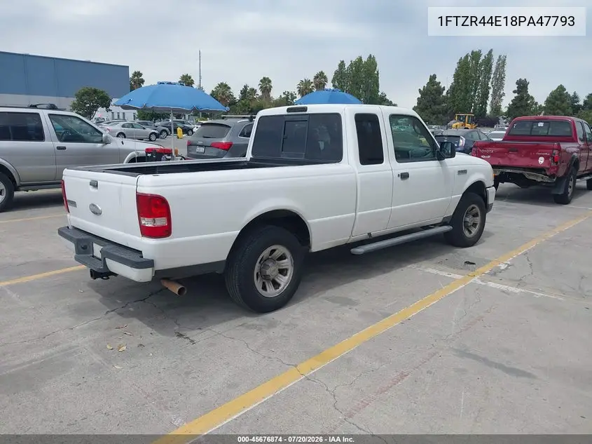 2008 Ford Ranger Xlt VIN: 1FTZR44E18PA47793 Lot: 45676874