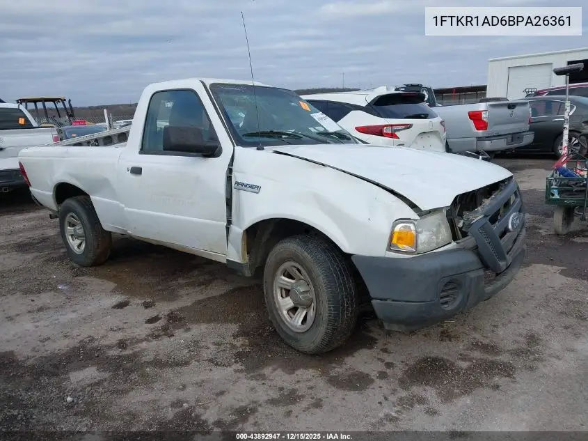 1FTKR1AD6BPA26361 2011 Ford Ranger Xl