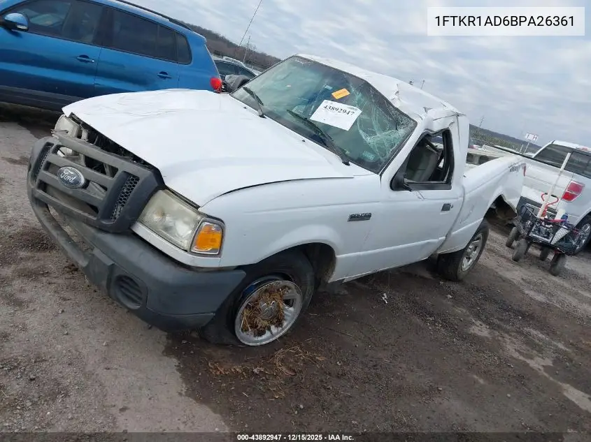 1FTKR1AD6BPA26361 2011 Ford Ranger Xl