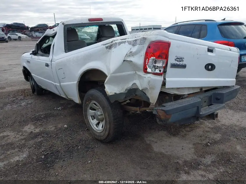 1FTKR1AD6BPA26361 2011 Ford Ranger Xl