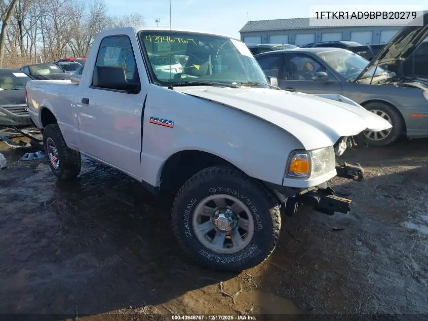 1FTKR1AD9BPB20279 2011 Ford Ranger Xl