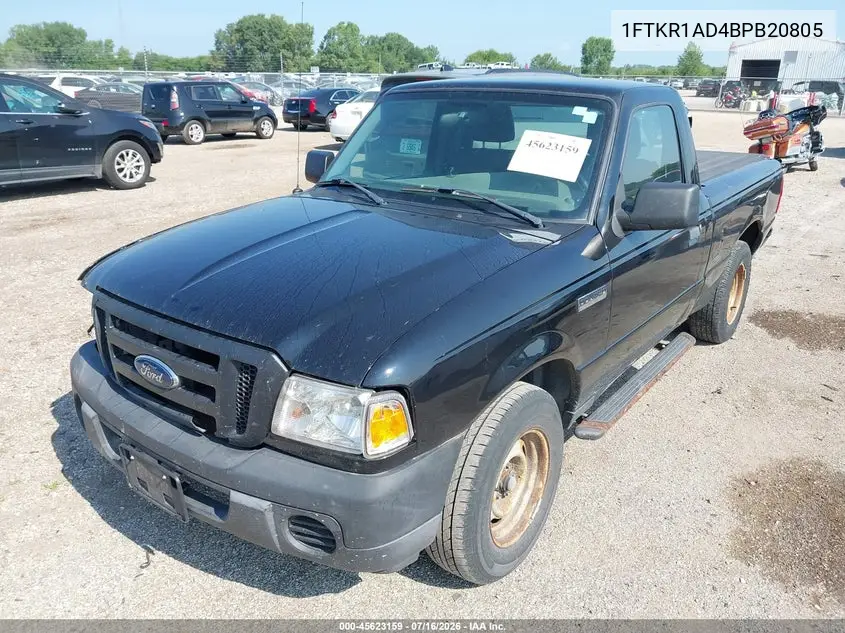 2011 Ford Ranger Xl VIN: 1FTKR1AD4BPB20805 Lot: 45623159