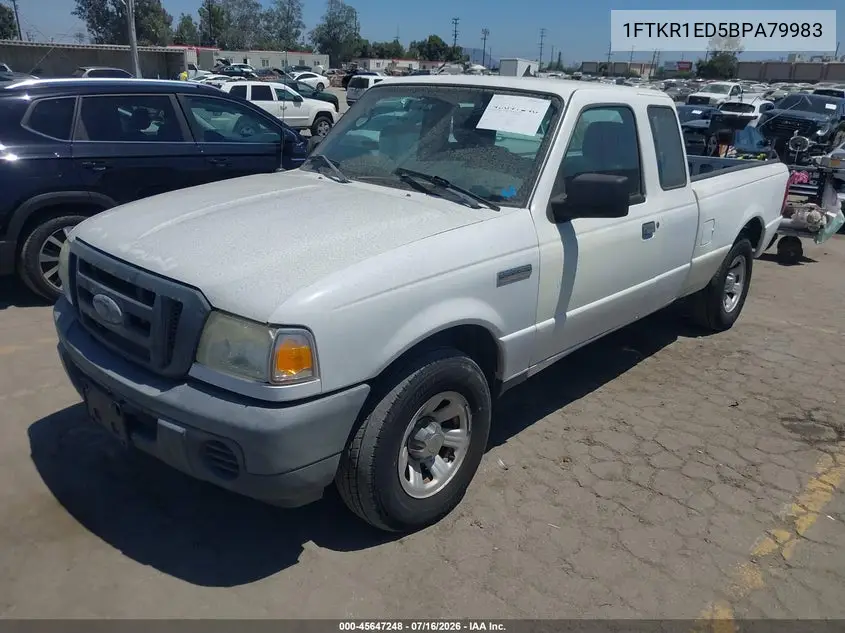 2011 Ford Ranger Super Cab VIN: 1FTKR1ED5BPA79983 Lot: 45647248