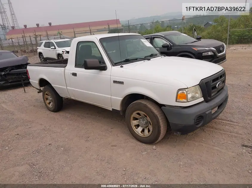 2011 Ford Ranger Xl VIN: 1FTKR1AD7BPA39622 Lot: 45669501