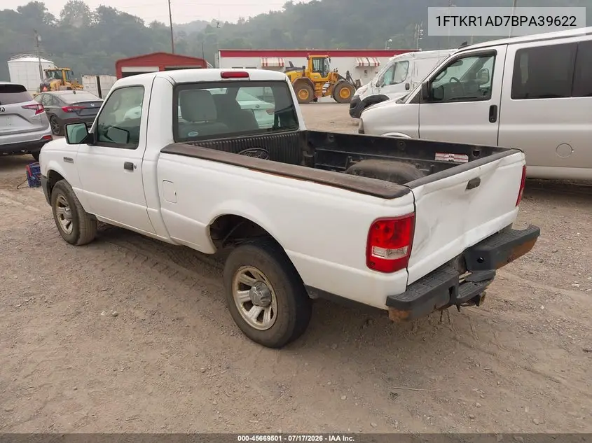 2011 Ford Ranger Xl VIN: 1FTKR1AD7BPA39622 Lot: 45669501
