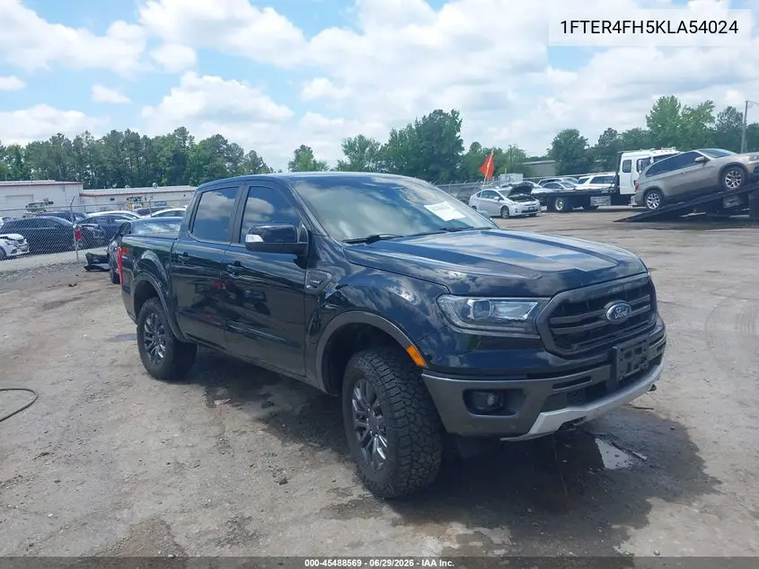 2019 Ford Ranger Lariat VIN: 1FTER4FH5KLA54024 Lot: 45488569