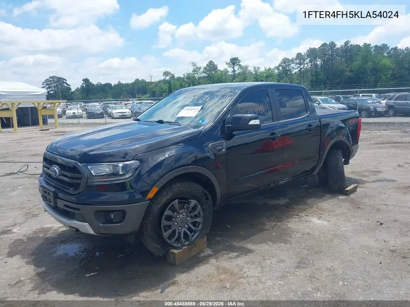 2019 Ford Ranger Lariat VIN: 1FTER4FH5KLA54024 Lot: 45488569