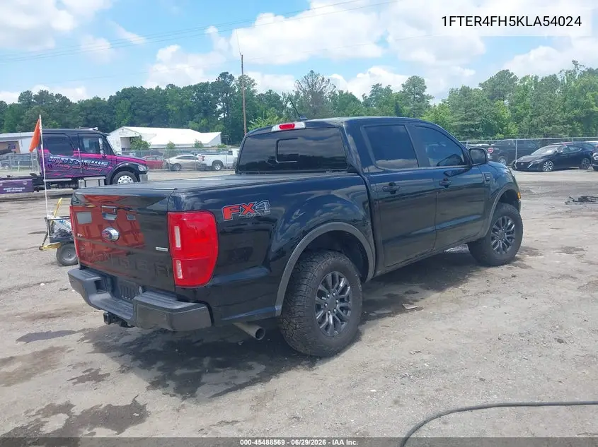 2019 Ford Ranger Lariat VIN: 1FTER4FH5KLA54024 Lot: 45488569