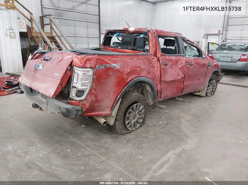 2019 Ford Ranger Xlt VIN: 1FTER4FHXKLB15738 Lot: 45667249