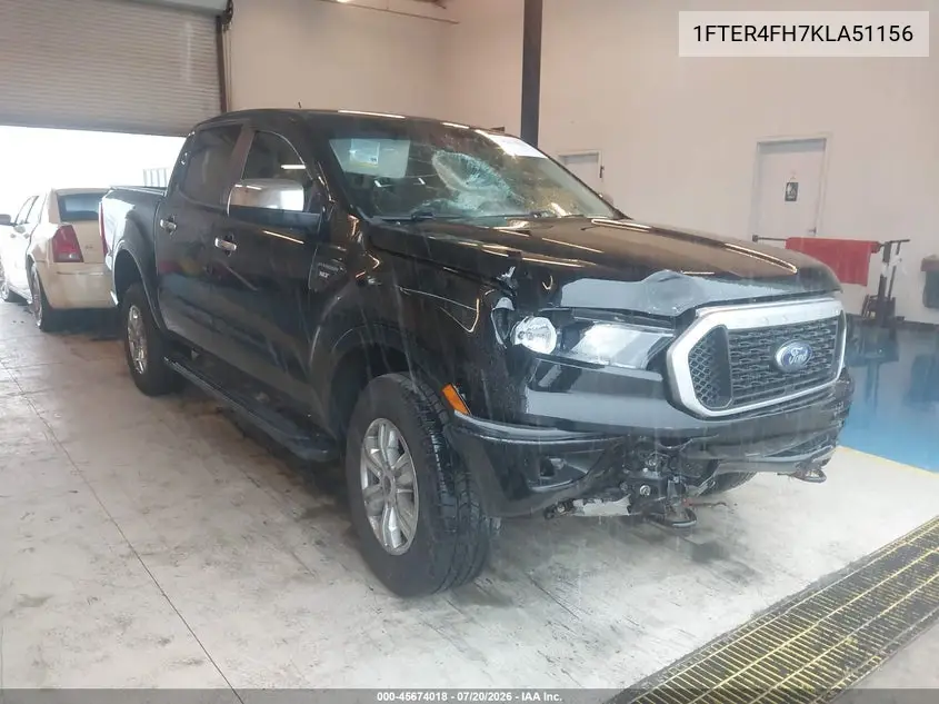 2019 Ford Ranger Lariat/Xl/Xlt VIN: 1FTER4FH7KLA51156 Lot: 45674018