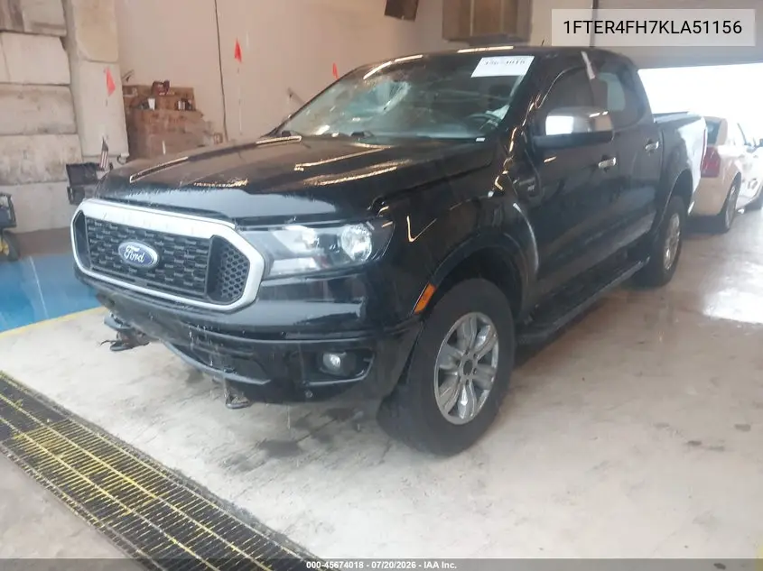 2019 Ford Ranger Lariat/Xl/Xlt VIN: 1FTER4FH7KLA51156 Lot: 45674018