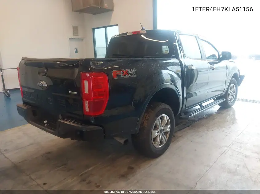 2019 Ford Ranger Lariat/Xl/Xlt VIN: 1FTER4FH7KLA51156 Lot: 45674018