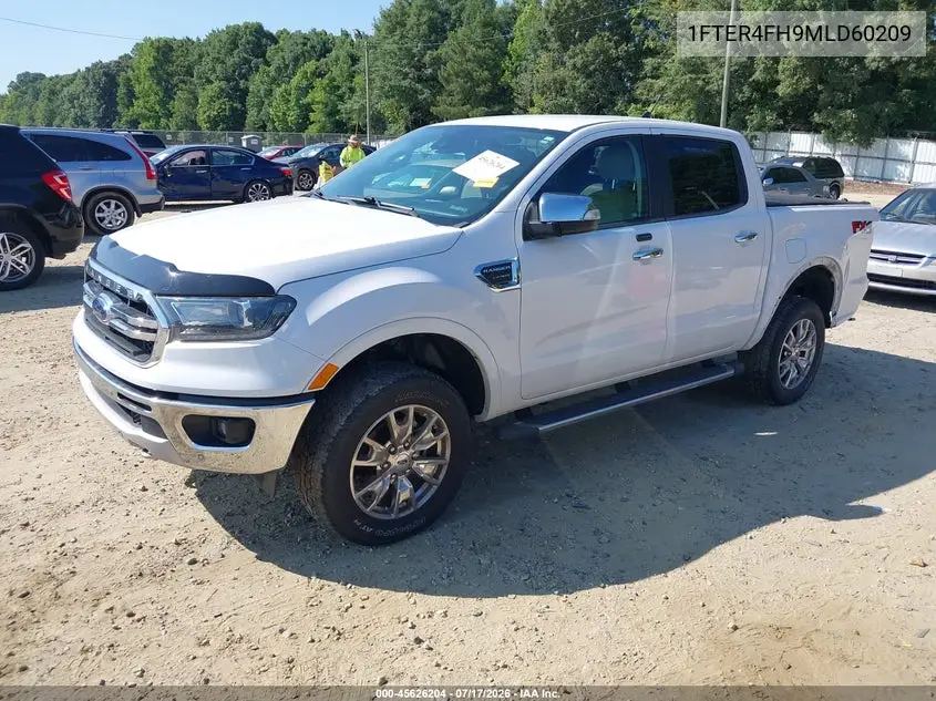 2021 Ford Ranger Lariat VIN: 1FTER4FH9MLD60209 Lot: 45626204