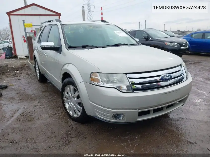 2008 Ford Taurus X Limited VIN: 1FMDK03WX8GA24428 Lot: 44414564