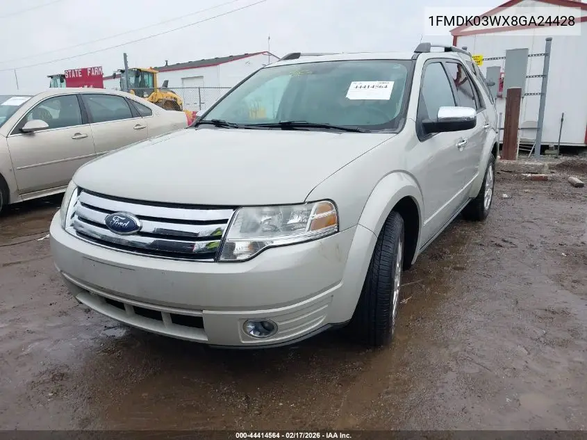 2008 Ford Taurus X Limited VIN: 1FMDK03WX8GA24428 Lot: 44414564