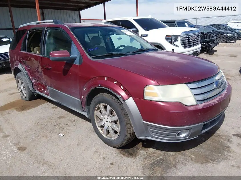 2008 Ford Taurus X Sel VIN: 1FMDK02W58GA44412 Lot: 44546223