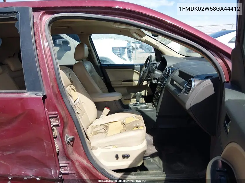 2008 Ford Taurus X Sel VIN: 1FMDK02W58GA44412 Lot: 44546223