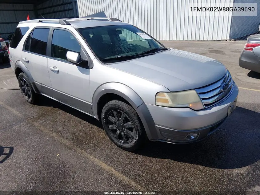 2008 Ford Taurus X Sel VIN: 1FMDK02W88GA39690 Lot: 44746245