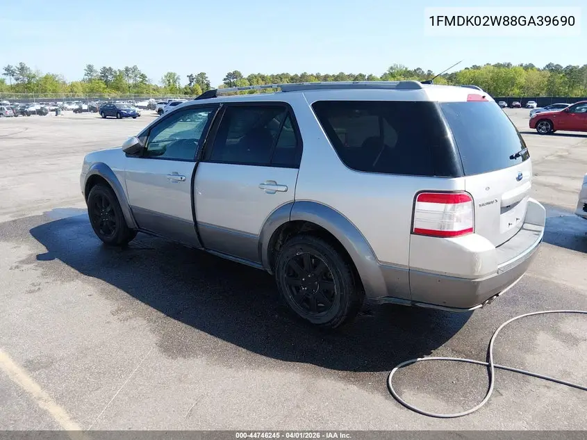 2008 Ford Taurus X Sel VIN: 1FMDK02W88GA39690 Lot: 44746245