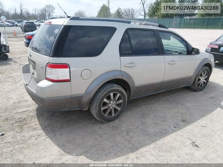 2008 Ford Taurus X Sel VIN: 1FMDK02W48GA30288 Lot: 44756399
