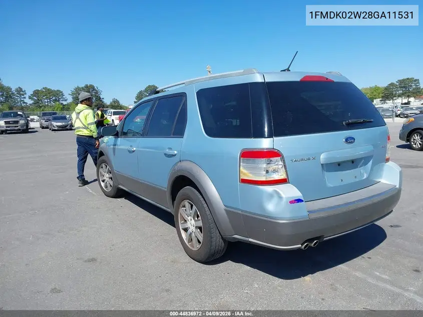 2008 Ford Taurus X Sel VIN: 1FMDK02W28GA11531 Lot: 44836972