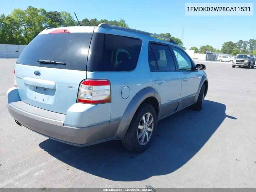 2008 Ford Taurus X Sel VIN: 1FMDK02W28GA11531 Lot: 44836972
