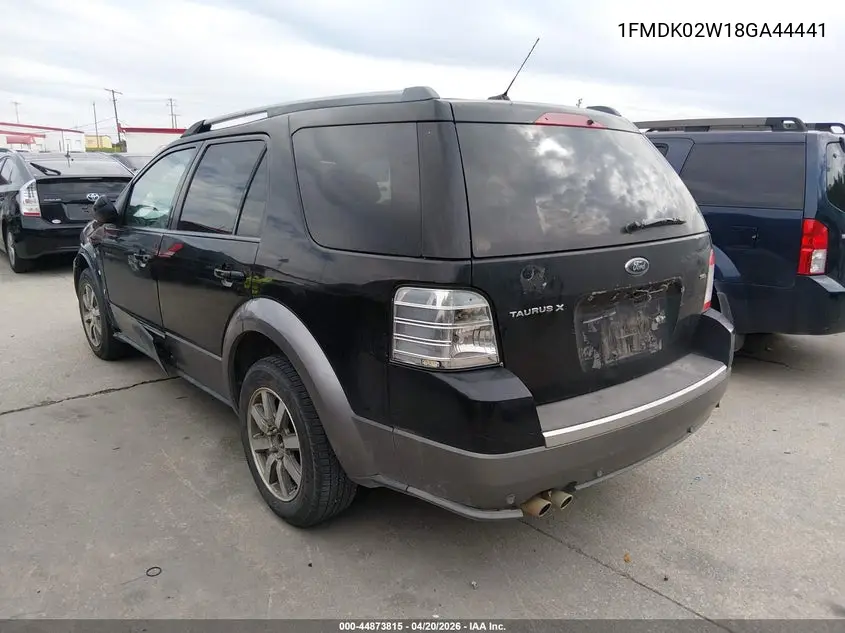 2008 Ford Taurus X Sel VIN: 1FMDK02W18GA44441 Lot: 44873815