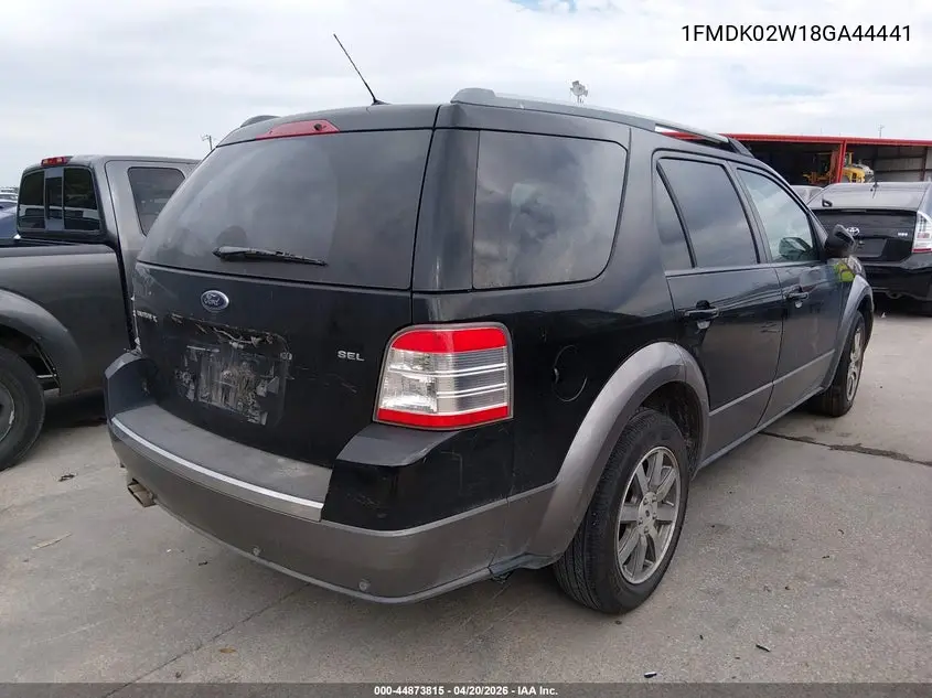 2008 Ford Taurus X Sel VIN: 1FMDK02W18GA44441 Lot: 44873815