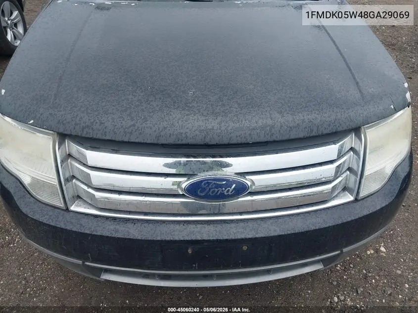 2008 Ford Taurus X Sel VIN: 1FMDK05W48GA29069 Lot: 45060240