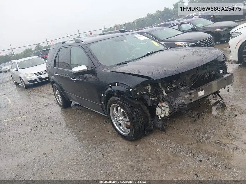 2008 Ford Taurus X Limited VIN: 1FMDK06W88GA25475 Lot: 45208425