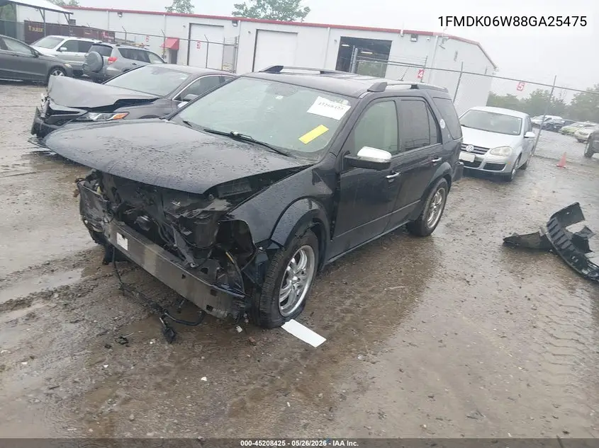 2008 Ford Taurus X Limited VIN: 1FMDK06W88GA25475 Lot: 45208425