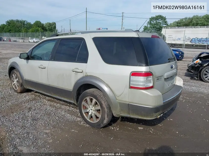 2008 Ford Taurus X Sel VIN: 1FMDK02W98GA16161 Lot: 45245397