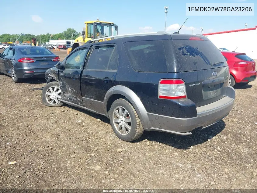 2008 Ford Taurus X Sel VIN: 1FMDK02W78GA23206 Lot: 45284907