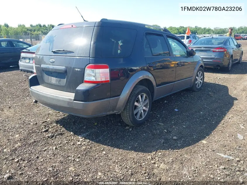 2008 Ford Taurus X Sel VIN: 1FMDK02W78GA23206 Lot: 45284907