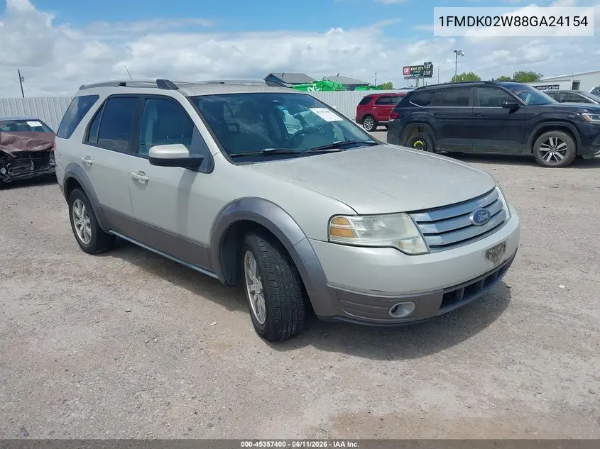 2008 Ford Taurus X Sel VIN: 1FMDK02W88GA24154 Lot: 45357400