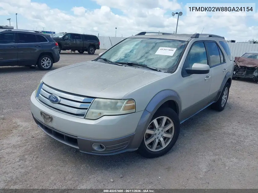 2008 Ford Taurus X Sel VIN: 1FMDK02W88GA24154 Lot: 45357400