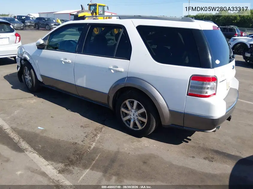 2008 Ford Taurus X Sel VIN: 1FMDK05W28GA33170 Lot: 45502749