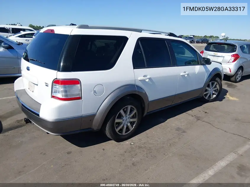 2008 Ford Taurus X Sel VIN: 1FMDK05W28GA33170 Lot: 45502749