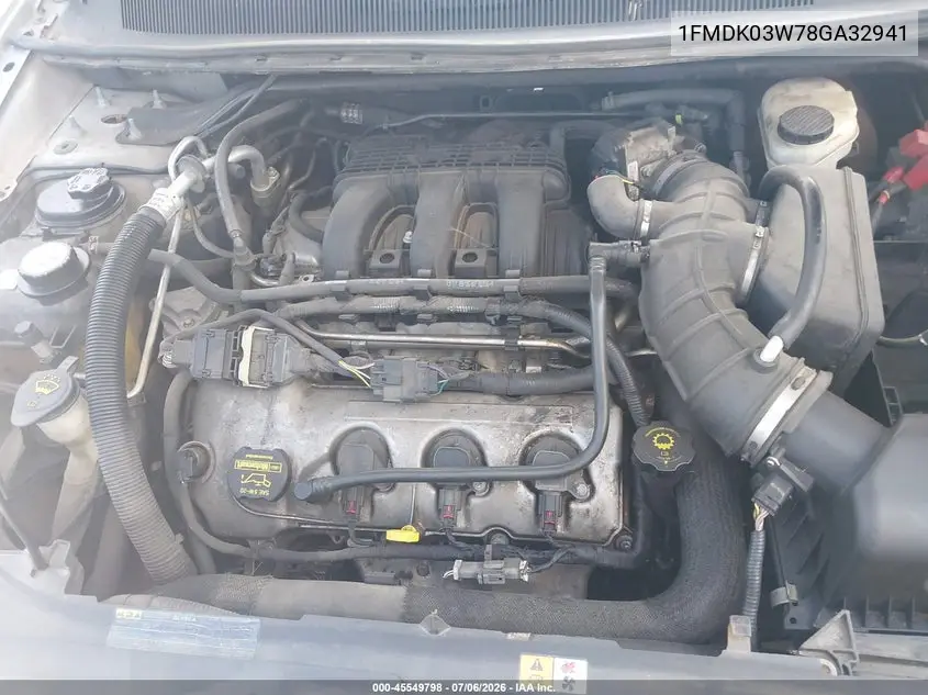 2008 Ford Taurus X Limited VIN: 1FMDK03W78GA32941 Lot: 45549798