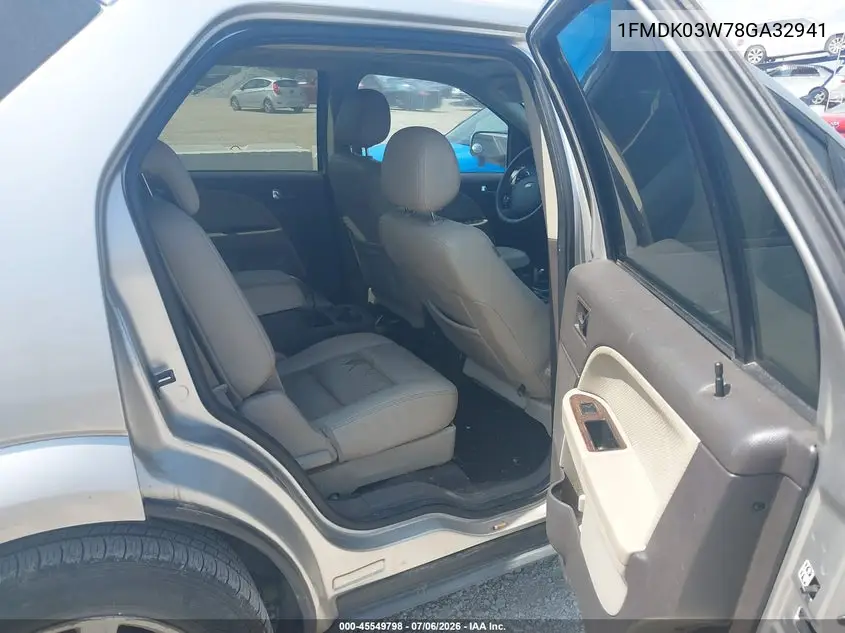 2008 Ford Taurus X Limited VIN: 1FMDK03W78GA32941 Lot: 45549798