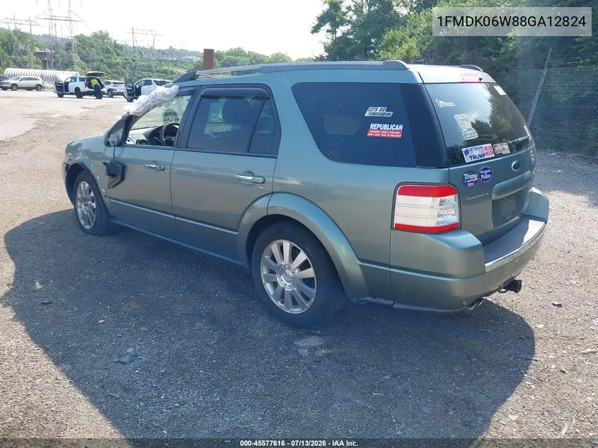 2008 Ford Taurus X Limited VIN: 1FMDK06W88GA12824 Lot: 45577616